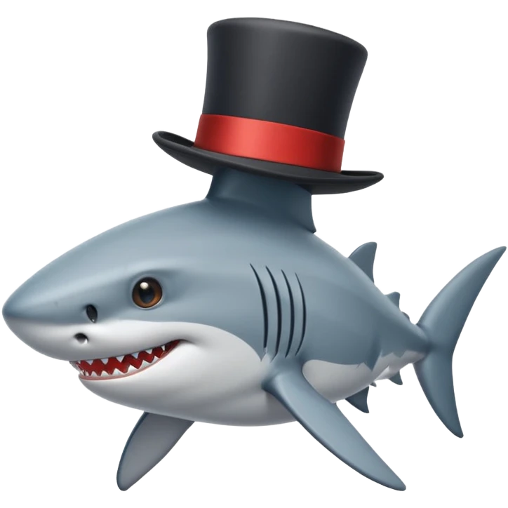 Shark with a top hat emoji