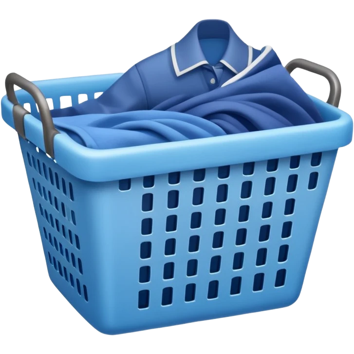 LAUNDRY white BASKET WITH FOLDED blue CLOTHES emoji