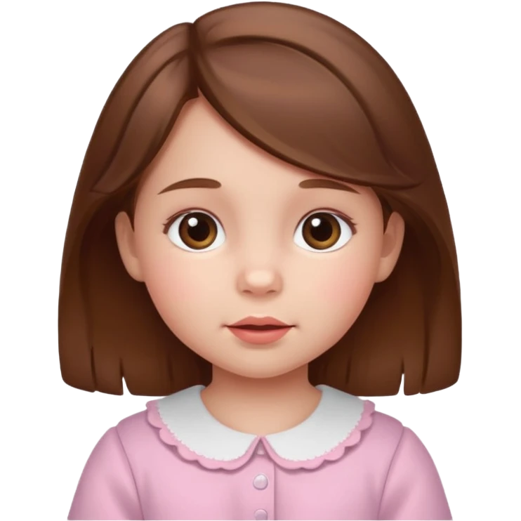 create a baby girl emoji from the 60. with brown hair emoji