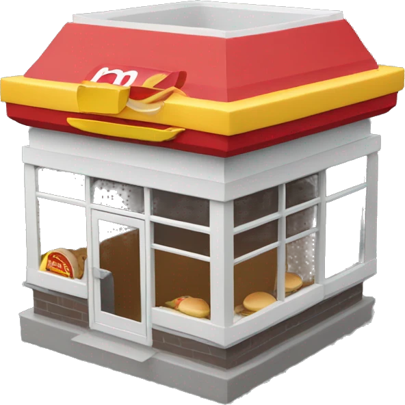3D model of a small McDonald's restaurant emoji