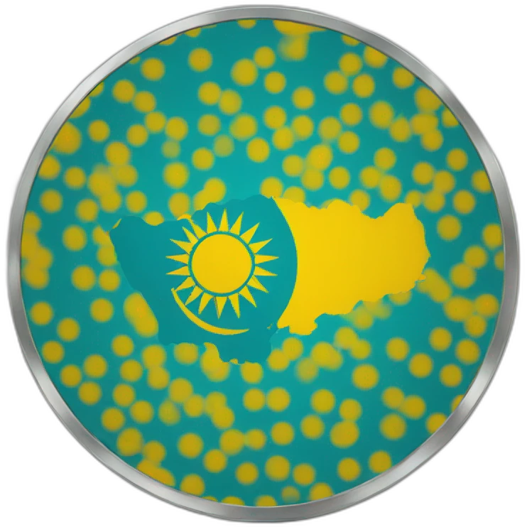 Kazakhstan flag printed on a disc emoji