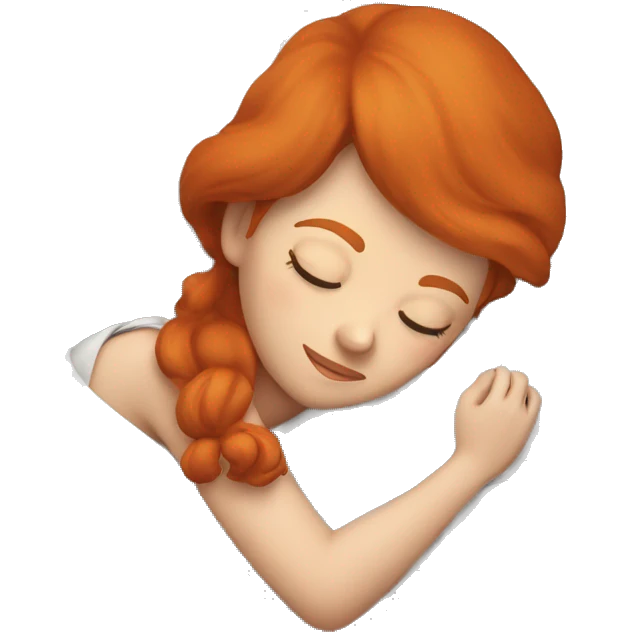 A sleeping redhead  emoji
