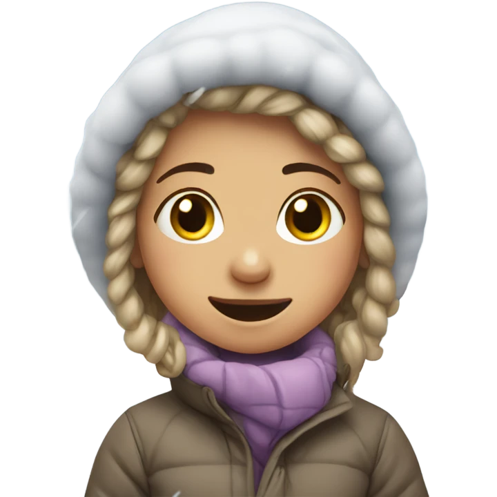 Little girl playing in the snow emoji