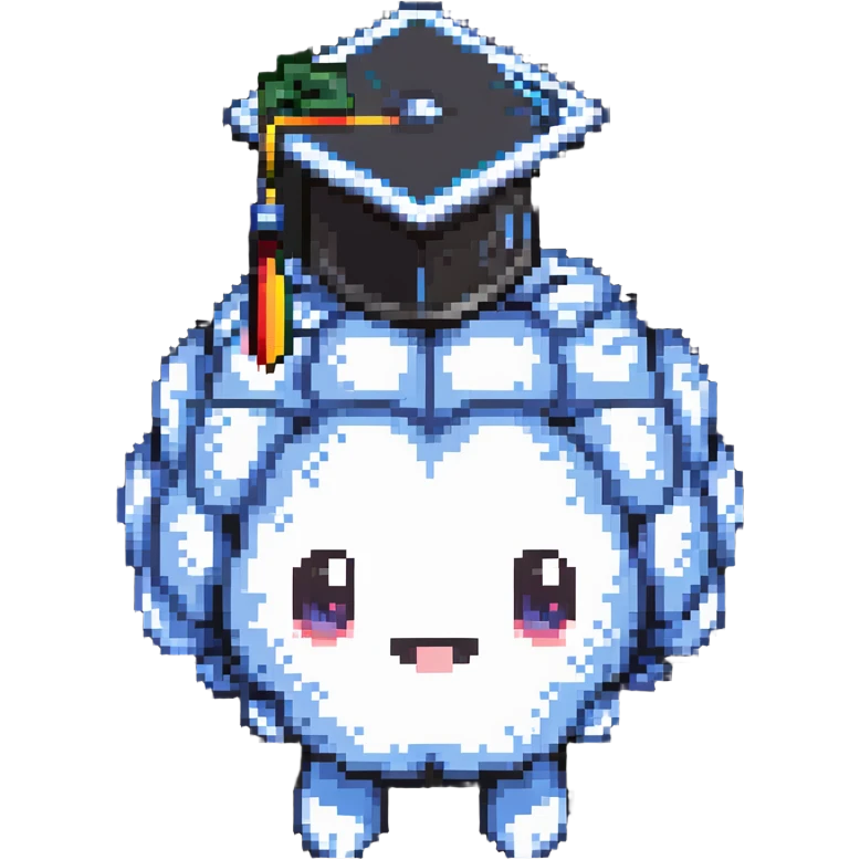 cute brain with a graduation cap emoji