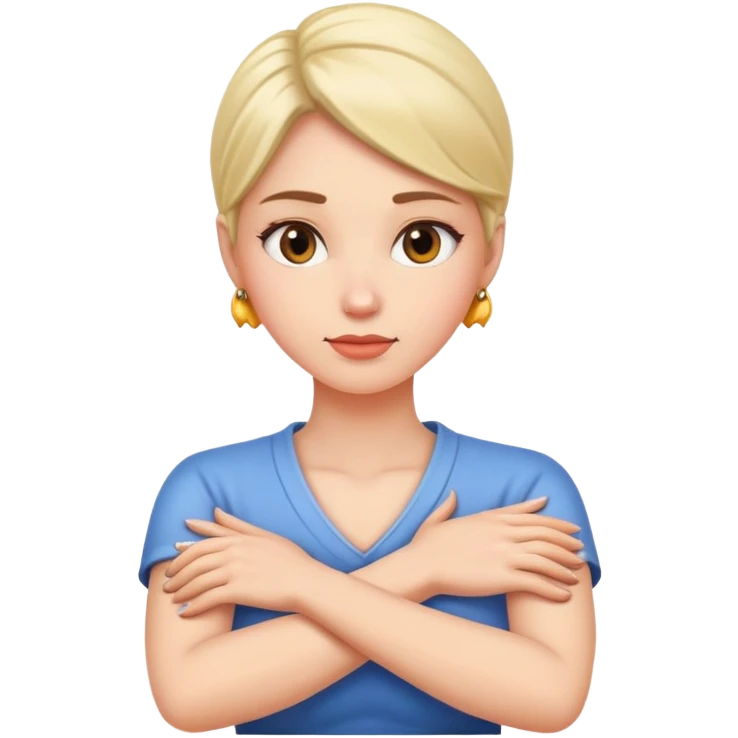 Arms crossed holding neck woman emoji