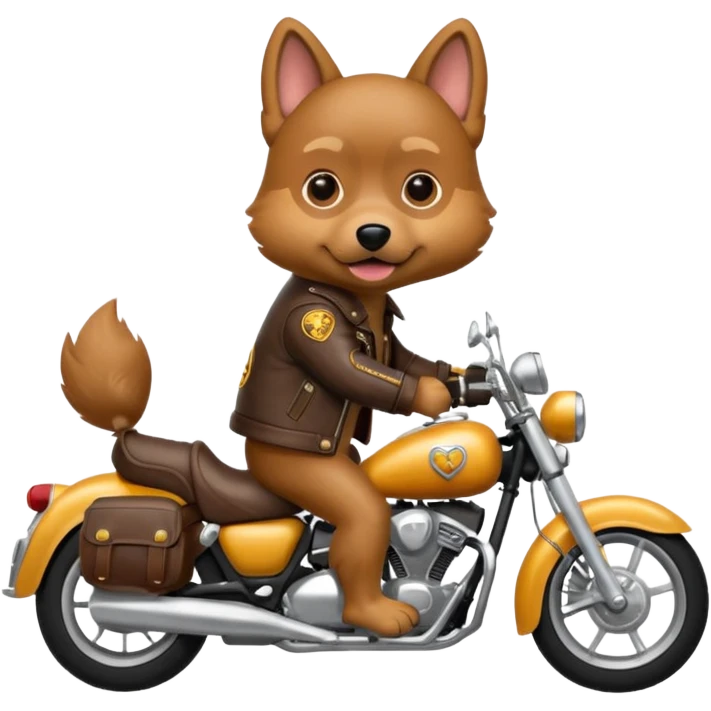 Dog in a motorcycle  emoji