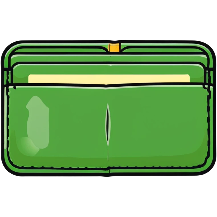 sleek black leather wallet open with exactly one dollar bill visible inside emoji
