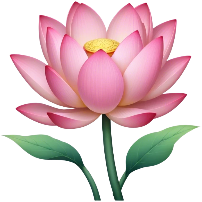 single Pink Lotus, straight stem emoji