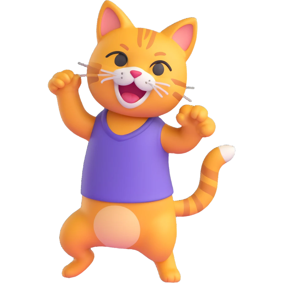 dancing cat 3D emoji style emoji