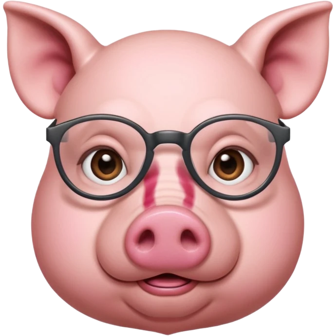 Pig wearing specs emoji