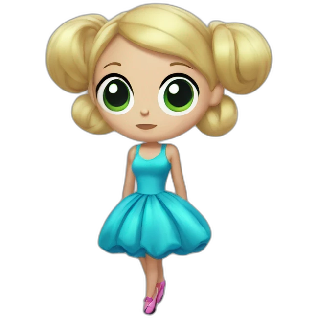 Powerpuff girls with dresses inflated  emoji