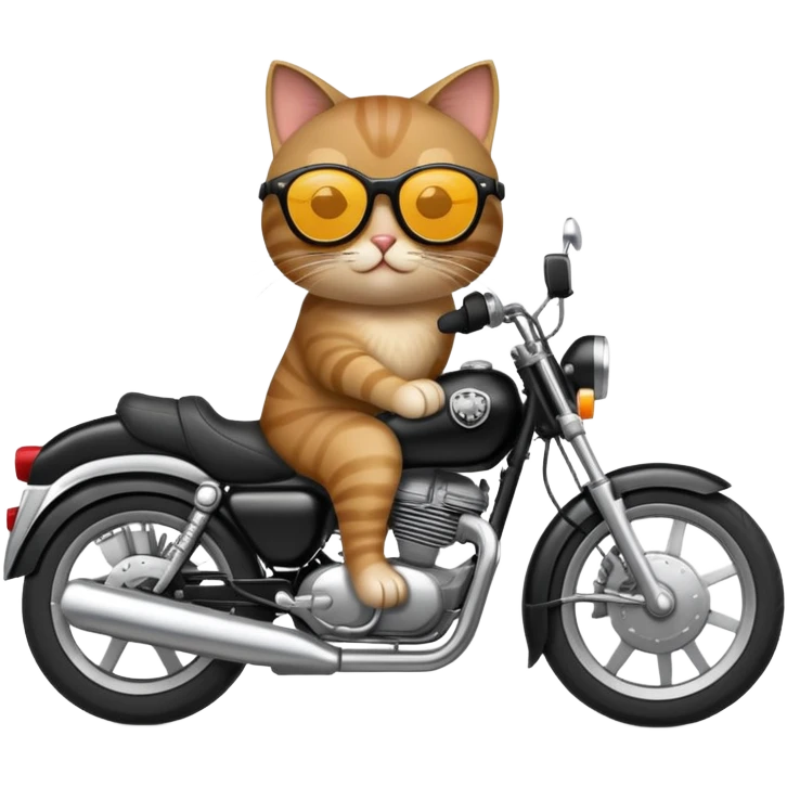 un chat sur une moto emoji