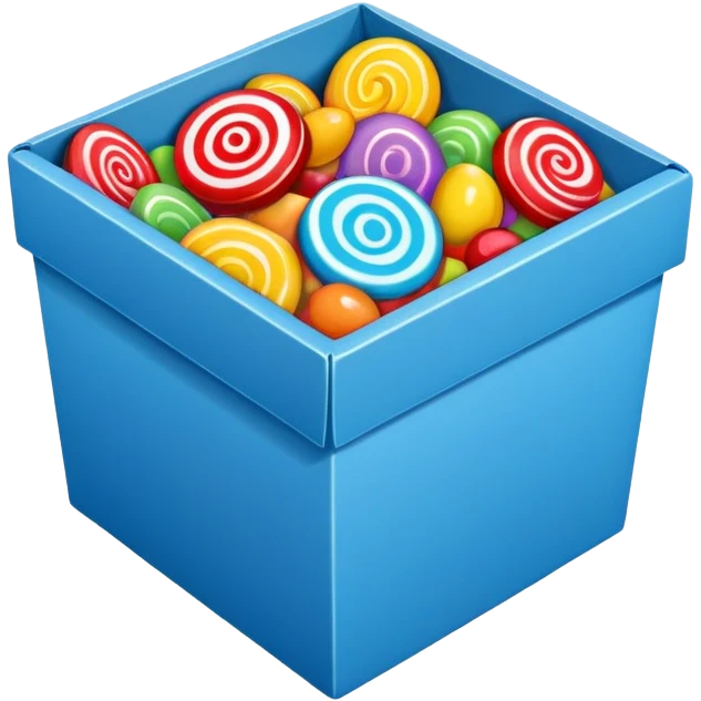 blue cardboard box of candy emoji