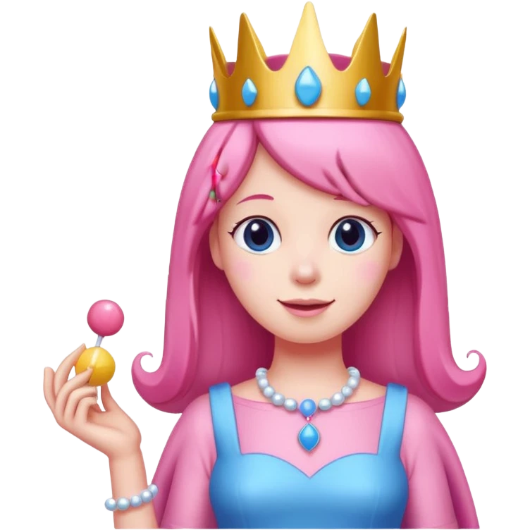 happy earringed princess bubblegum with candy crown emoji