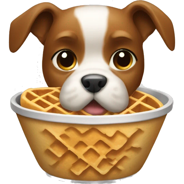 dog bowl with waffle emoji