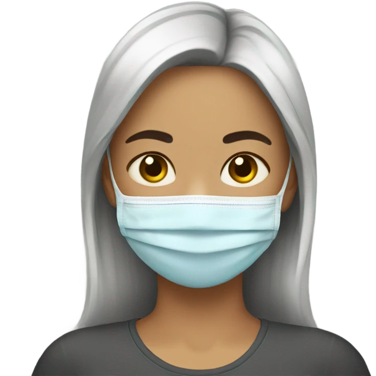 A girl wearing a face mask and with her eyes closed emoji