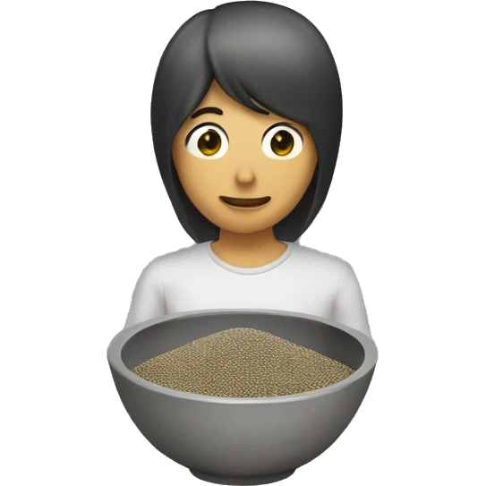 a bowl of chia seeds. no face. emoji