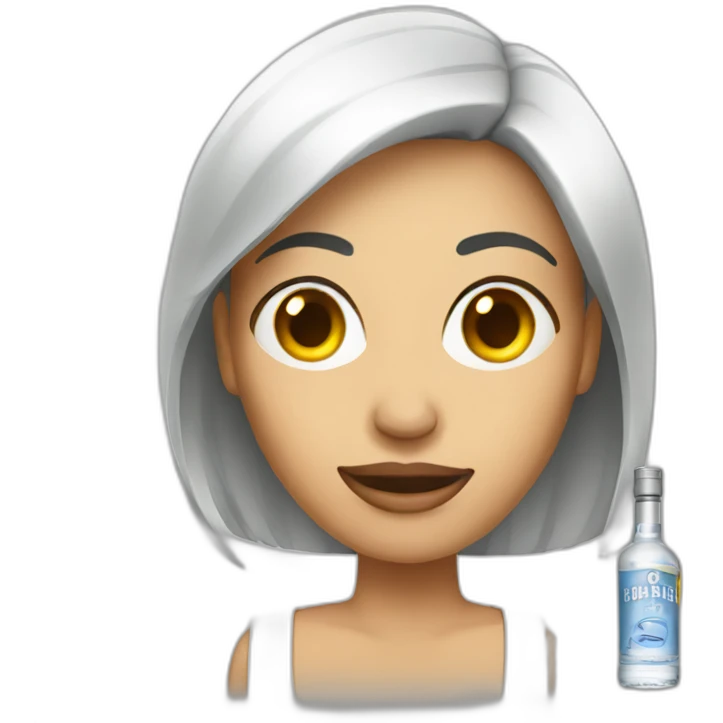 Woman with a vodka emoji