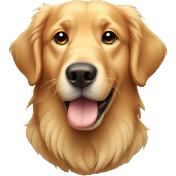 a golden retriever with a large snout emoji