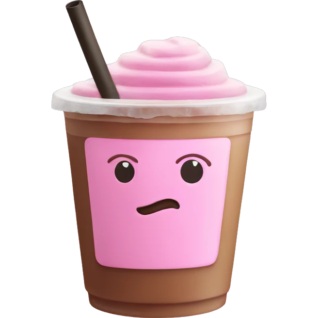 Pink iced coffee emoji