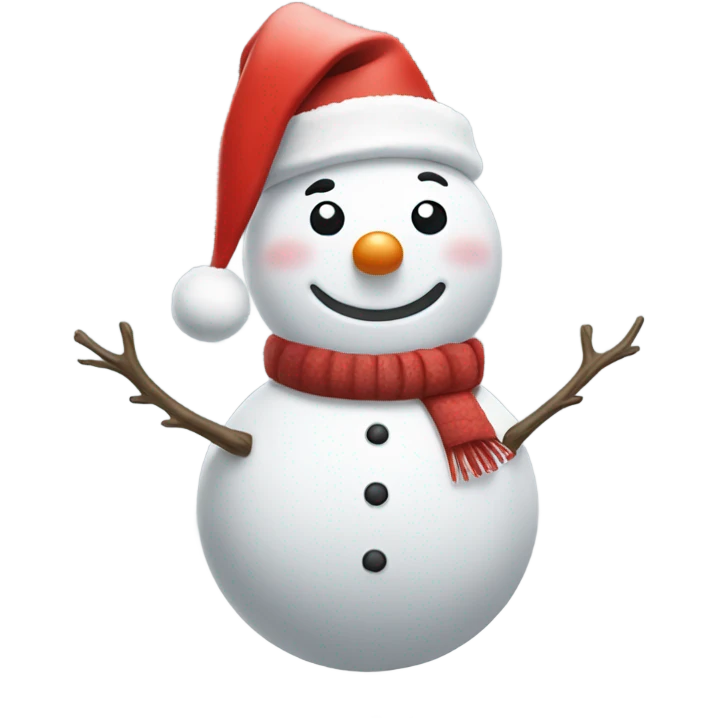 Snowman wearing a Santa hat emoji