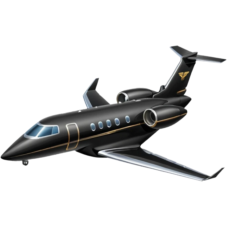 Black private jet, profile view emoji