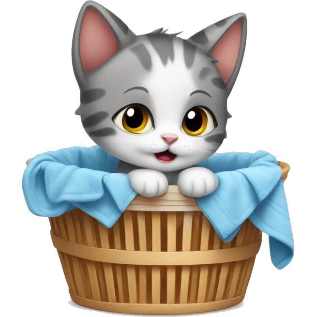 kitten in laundry basket emoji