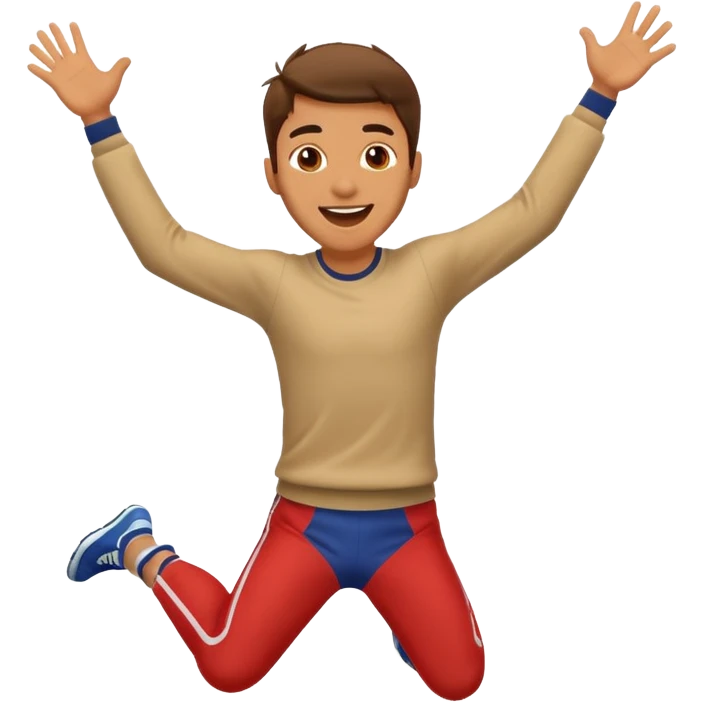 an excited man jumping for joy  emoji