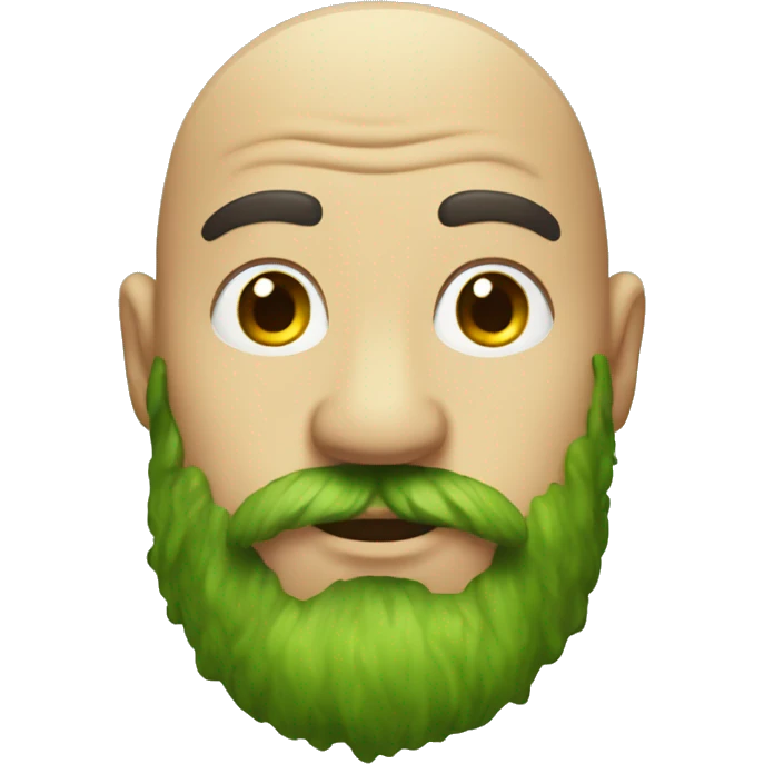 bald man with a moss beard emoji