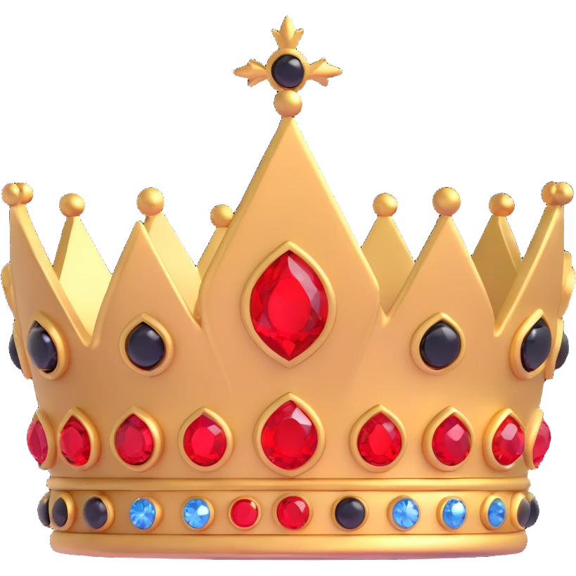 realistic black crown with red gems emoji