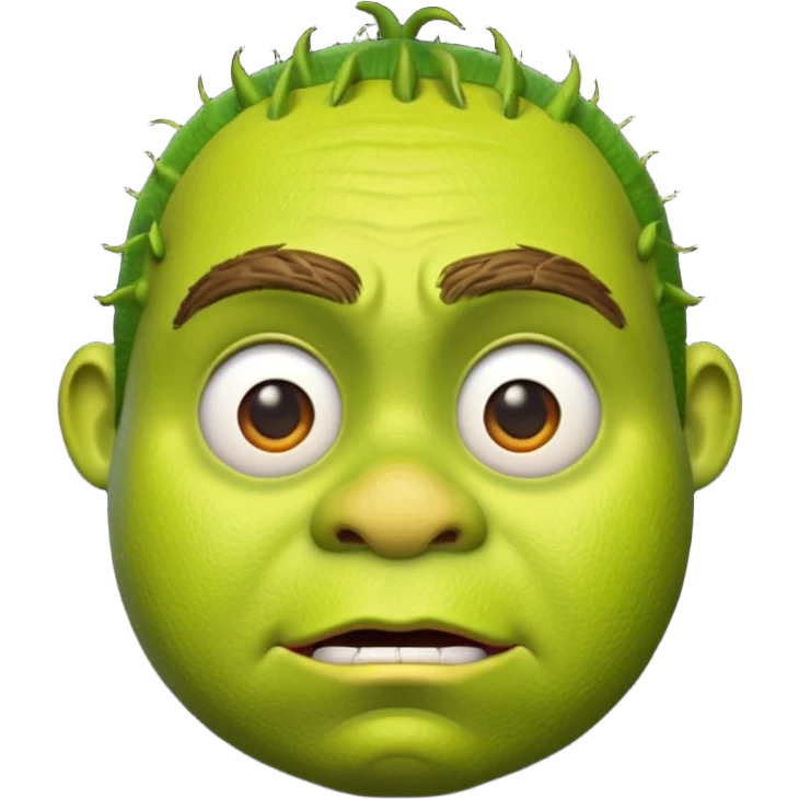 Shrek emoji face showing a confused emoji