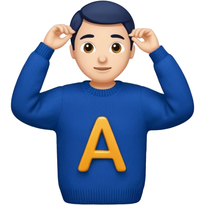 blue sweater with letter A on it emoji