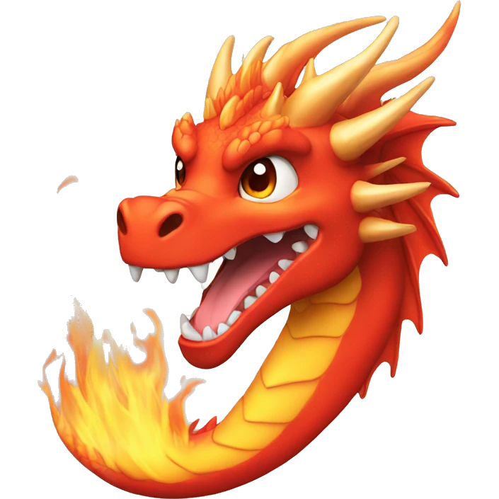 fire dragon glossy anime who is playful emoji