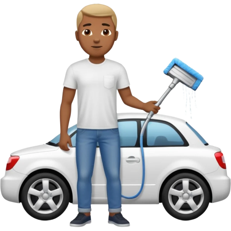 car washer black man with car  emoji