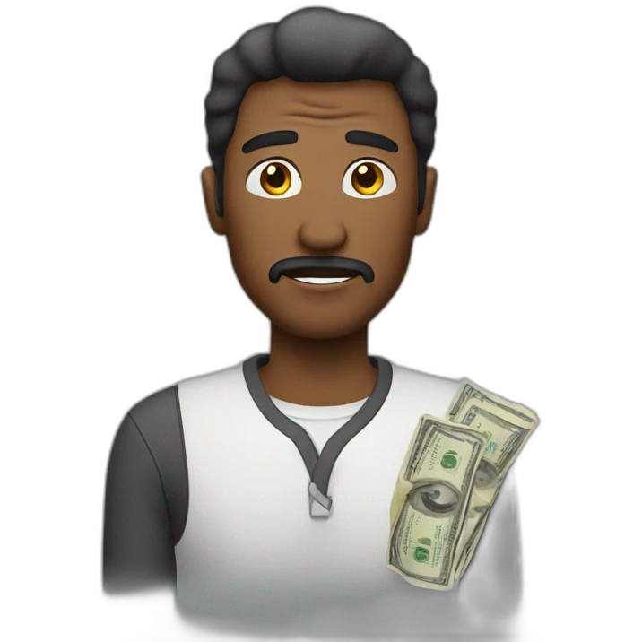 Man saying i am broke emoji