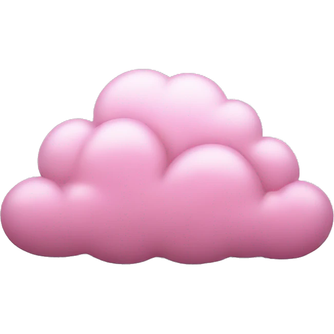 Realistic pink cloud with rain emoji