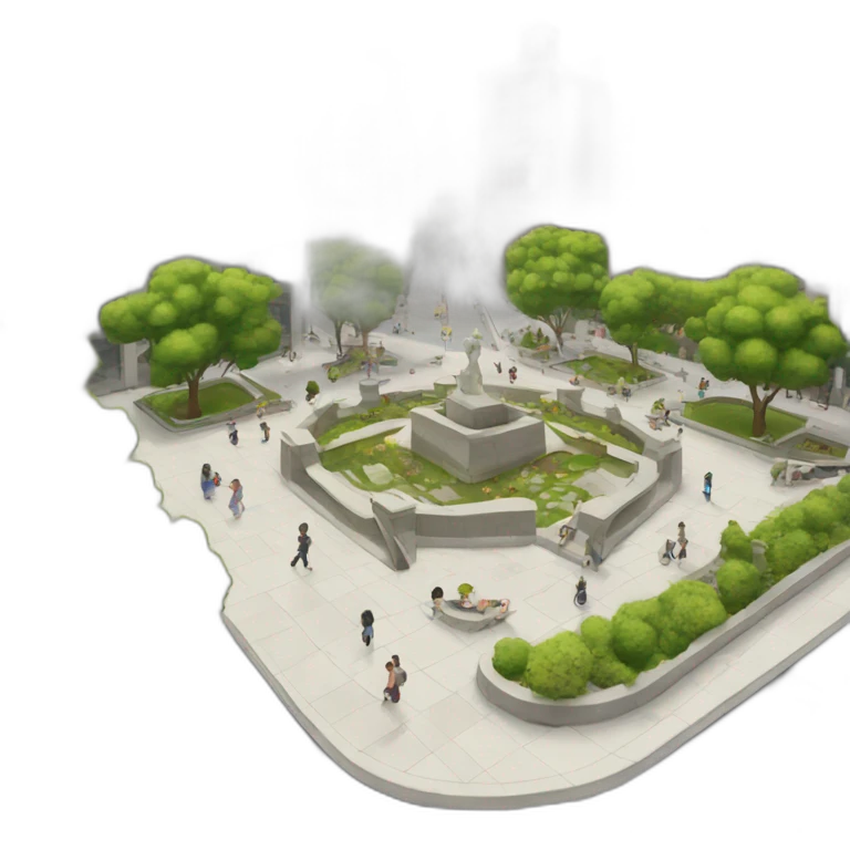 public square with urban design emoji