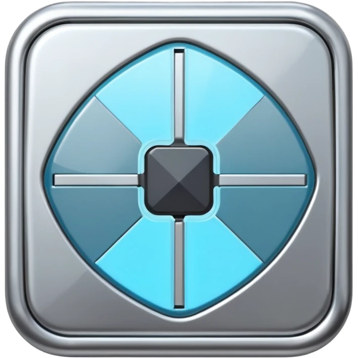 A futuristic microchip emoji made of polished silver chrome, minimal circuit details, smooth metallic surface, soft lighting, iOS emoji style, centered, clean white background emoji