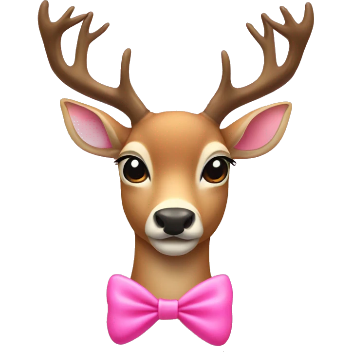 deer with a pink bow emoji
