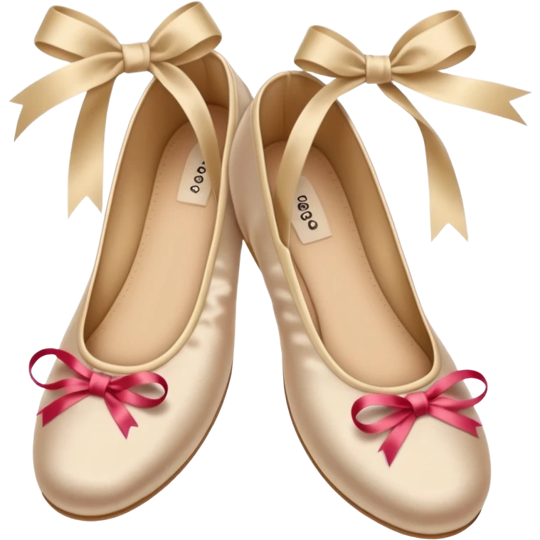 Beige silk ballerina shoes emoji