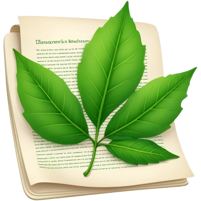 document with text and a leaf emoji