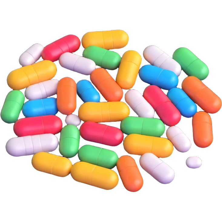 plate with supplement pills and capsules instead of food emoji