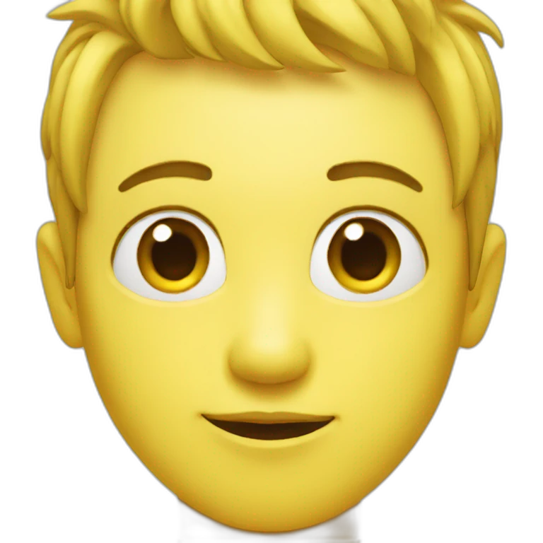 face with fomad hair and yellow skin emoji