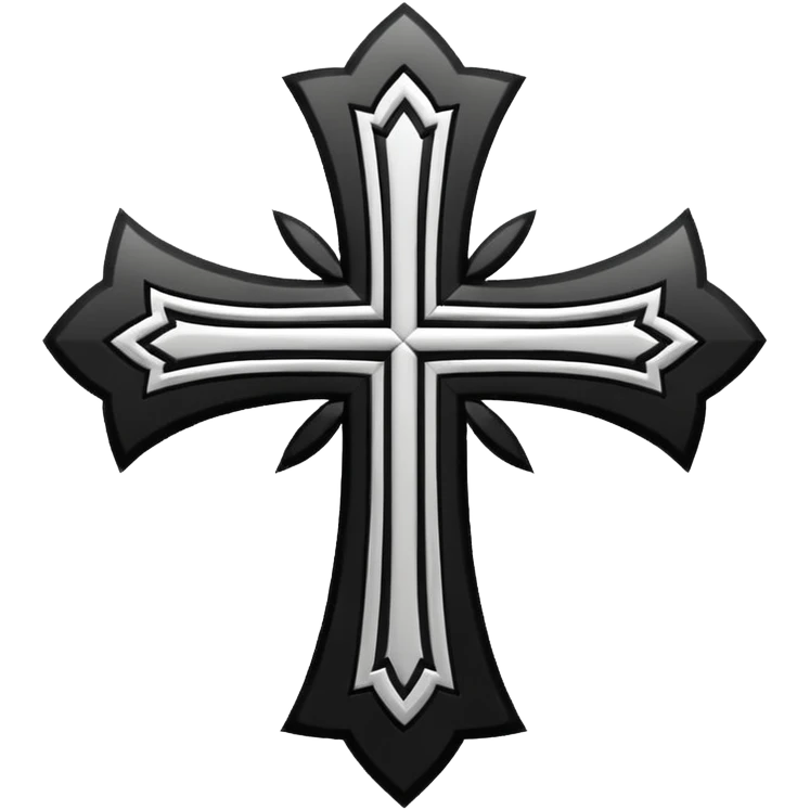 Tribal Cross emoji white and black  emoji
