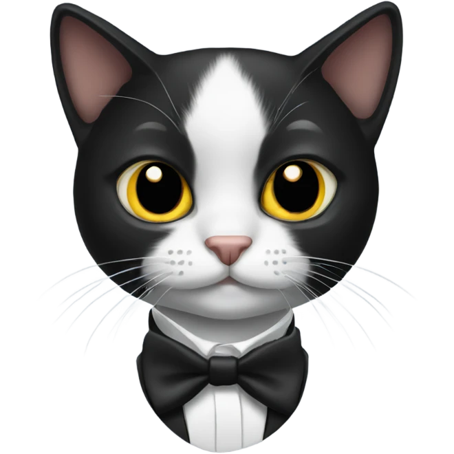 Black cat in a tuxedo emoji