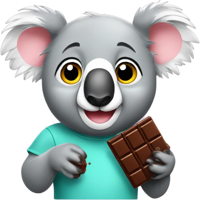 Koala with chocolate emoji
