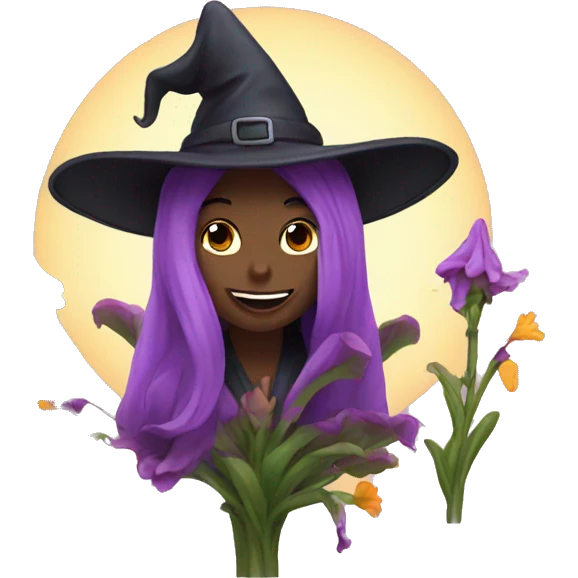 Witch flowers emoji