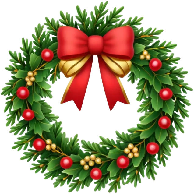 Christmas fir wreath emoji