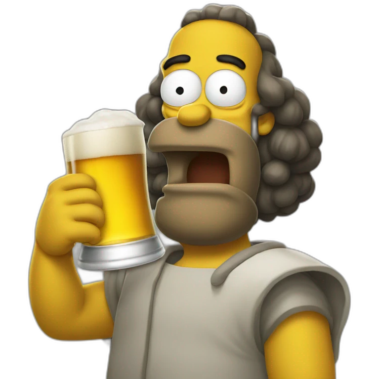 Homer drinks beer emoji