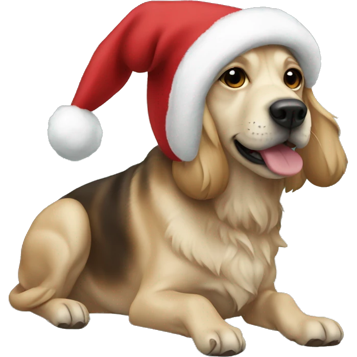 Dog with christmashoodie emoji